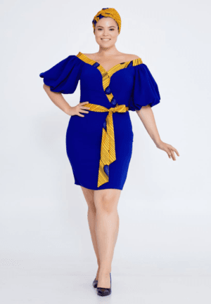 Off-Shoulder Midi Crepe Cocktail Dress