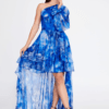 One-Shoulder High-Low Chiffon Wedding Guest Dress