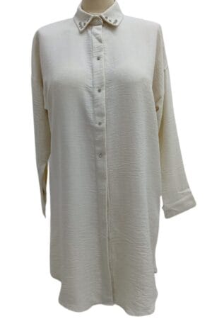 Collar Stone Style Long Tunic and Sleeve - Creamy Color